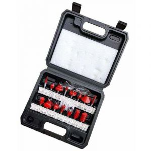 Fraises defonceuse 6.35mm. Coffret de 15 Fraises &agrave; Rainurer Droites, Fraise de Rainure Set Cutter en Bois de Coupe Outil de Travail du Bois(Bo&icirc;tier