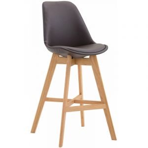 Décoshop26 - Tabouret de bar chaise haute design scandinave moderne en synthétique marron TDB10389