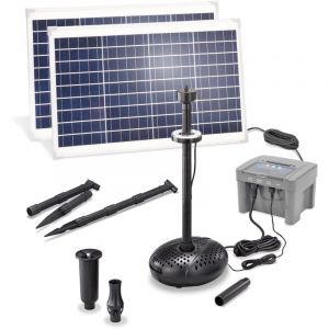 Kit pompe de bassin solaire esotec 70/2800 LED avec accumulateur LiFe 12,8V/12Ah 101940