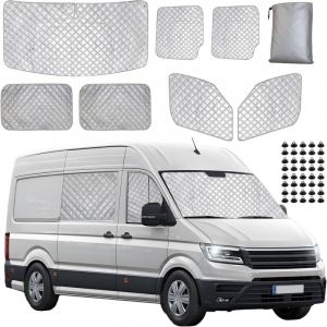 Pare-Soleil de Pare-Brise de Voiture Compatible avec LWB Mercedes Sprinter 2006-2019, Compatible avec LWB VW Crafter, 7 Pcs Couverture de Pare-Soleil