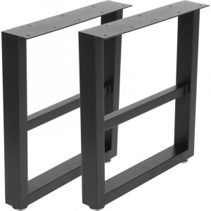 Gistuch - 2pcs Pied de table basse style industriel Pied de table basse carre metal Pieds de meubles Pied de table m&eacute;tal pieds de table en fer forg&eacute;