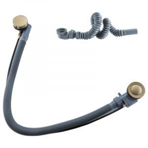 FugaFlow Eccelente Ensemble de vidage de baignoire Acces - commande rotative - prolong&eacute; - laiton bross&eacute; (or)