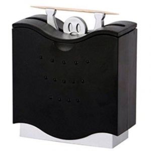 Porte-cure-dents amusant - Distributeur de cure-dents mignon Porte-cure-dents amusants Porte-cure-dents d&eacute;coratif en plastique (noir) - Sollbry