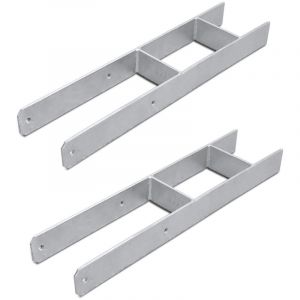 Wolketon Ancrage de poteau Support de poteau en H Ancrage de poteau encastr&eacute; pour abris de voiture. maisons sur pilotis 2x 111MM
