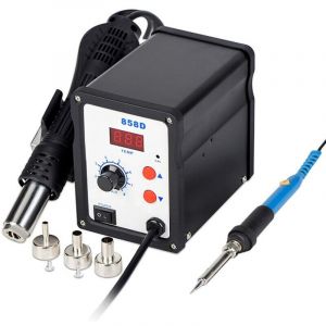 858D Station Air Chaud, Soudeur a Air Chaud, Hot-Air Soldering Rework Station LED Digital affichage 100-480&deg;C, 700W Station reprise air chaud avec 3