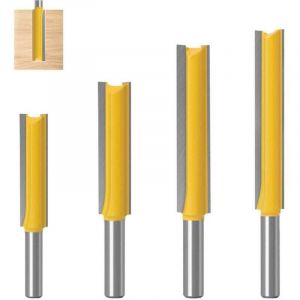 4 Pi&egrave;ces 8 mm Queue Fraise Defonceuse, Fraise Droite, Fraise &agrave; Bois Fraise Extra-longue, M&egrave;ches Carbide Router Bits Fraise &agrave; Menuiserie, pour le