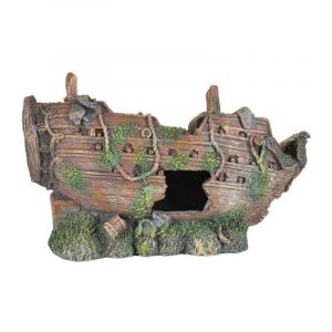 Le Poisson Qui Jardine - Bateau d&eacute;coration pour aquarium : 26 cm de long. Pour eau douce, de mer ou eau froidev