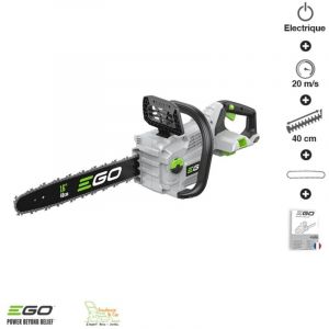 Ego Power+ - Tronconneuse electrique &agrave; batterie guide Oregon 40 cm vitesse 20m-s ego CS1610E