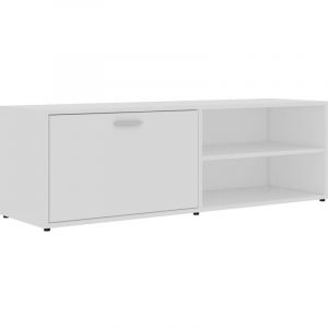 Helloshop26 - Meuble tv multimédia étagère télévision buffet téléviseur salle à manger salon chambre 120 x 34 x 37 cm bois d'ingénierie blanc