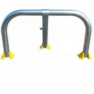 Ultra Secure - Arceau parking renforc&eacute; (50mm) galvanis&eacute; pieds jaunes - arceau anti-stationnement serrure int&eacute;gr&eacute;e (s'entrouvrant)