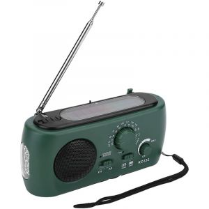 Radio Solaire Portable, Radio AM/FM/SW Multifonction, Lampe de Poche LED à Énergie Solaire avec Manivelle Dynamo, Chargeur de Téléphone d'urgence,
