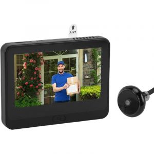 1080P Judas de Porte Camera Surveillance, Visiophone Connect&eacute; Interphone Vid&eacute;o, Judas Num&eacute;rique 4.3&rsquo;&rsquo; &Eacute;cran Batterie 5000mAh, PIR Motion Detection