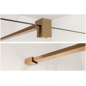 Fortifura Galeria barre de renfort rallong&eacute;e 200cm pour douche &agrave; l'italienne - avec kit de fixation - cuivre bross&eacute;