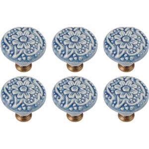 6 Pcs Boutons de Porte Céramique, Vintage Tiroir de Porte Poignée en Céramique, Bouton de Meuble Vintage Avec Vis, Boutons de Tiroir Boutons de