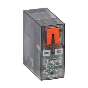 Mini Relais Lovato 16A 1 interrupteur 24VAC + led HR501CA024