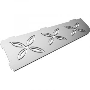 Tablette d'angle murale de douche en inox Triple Floral L.305mm - Acier bross&eacute;