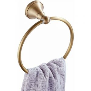 Anneau porte-serviette rond en laiton pour porte-serviette de salle de bain serviette de bain suspendu fix&eacute; au mur, Bronze bross&eacute;.