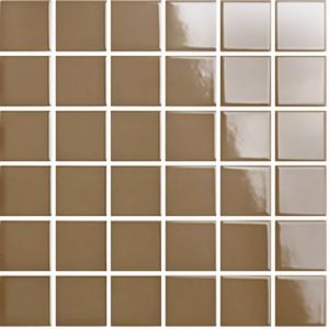 Mosa&iuml;que de gr&egrave;s c&eacute;rame PICCOLO VELVET 5x5cm (finition brillante) - Bronze brown - bo&icirc;te de m2