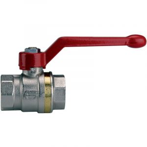 Robinet boisseau sphérique laiton bague ff poignée alu rouge 20x27 pn 40