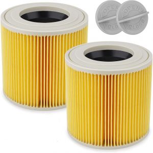 Filtre &agrave; Cartouche pour Karcher WD3/WD2, 2 x Filtre Cartouche Accessoire pour Aspirateurs wd 2200, wd 2250, wd 3300 m, wd 3500 p, a 2003, a 2004, a