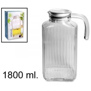 Carafe Avec Bouchon En Verre Transparent Et Avec Anse Pour Boissons &agrave; Eau Et &agrave; Vin
