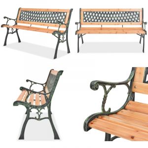 Vidaxl - Banc de jardin 122 cm Bois - Banc De Jardin - Mobilier De Jardin - Banc En Bois - Fer Forg&eacute; - D&eacute;coration Jardin - Home & Living