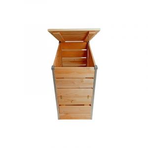 Composteur 246L steel Petit modèle - Composteur en bois non traité - 80cm x 45cm x 82cm