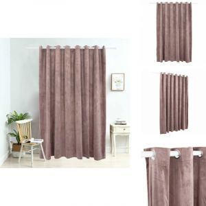 Vidaxl - Rideau occultant avec anneaux en m&eacute;tal Velours Rose 290x245 cm - Rideau Velours - Rideau Occultant - Rideau Rose - D&eacute;coration Int&eacute;rieure