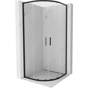 Mexen - Cabine de douche quart de cercle coulissante Exo 90 x 90 cm, transparent, noir - 8132-090-090-70-00
