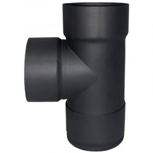 Theca - T&eacute; de raccordement fum&eacute;e 110mm pour po&ecirc;le &agrave; bois n&deg;4 Ecodesign