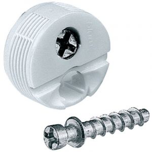 Fixation excentrique BLUM FER4207BL Blanc &Oslash;25 mm pour assemblage panneaux