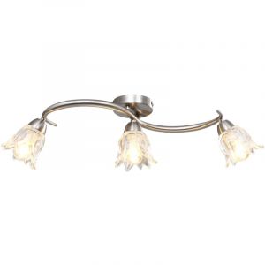 Plafonnier,Lustre Luminaire et abat-jour verre transparent 3 ampoules E14 Tulipe CON818076 DESIGN IN