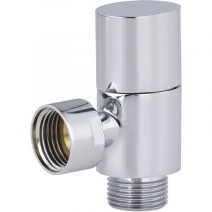 Nt Noyon & Thiebault &ndash; Robinet d'arr&ecirc;t &eacute;querre 1/4 de tour 12x17 &ndash; Laiton &ndash; Raccord m&acirc;le et femelle 12x17 &ndash; Design ovale pour WC - 4tour