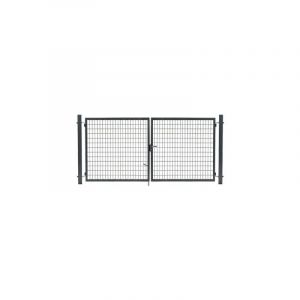 Cloture&jardin - Portail Grillagé Gris jardimalin - Largeur 2m - 1,50 mètre