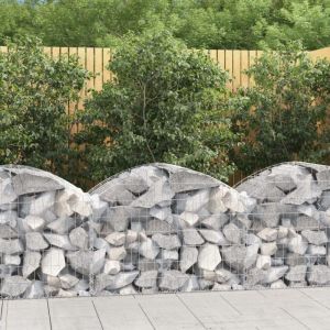 Panier de gabions arqu&eacute;-Jardini&egrave;re &agrave; gabion 100x50x60/80 cm Fer galvanis&eacute;