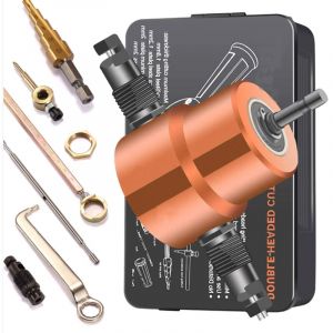 Grignoteuse de T&ocirc;le Double T&ecirc;te Rotative &agrave; 360&deg; Coupe-Plaque de Perceuse &Eacute;lectrique de 1500-3000 tr/min &Eacute;paisseur de Coupe 1,2 mm Cisaille &agrave; T&ocirc;le sur