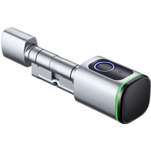 Serrure &agrave; empreinte digitale, cylindre biotechnologique, IP65, avec deux cartes, deux jeux de cl&eacute;s, Bluetooth, compatible avec les portes de 35 &agrave; 50