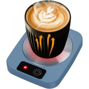 Chauffe Tasse, 55℃ Bleu R&eacute;chauffe-Tasse &Eacute;lectrique Intelligent Boissons, Chauffe-caf&eacute; Chauffe Boisson Bureau pour Th&eacute;, Caf&eacute;, Lait au Bureau et &agrave; la