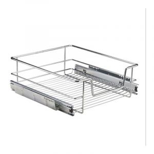 Tiroirs T&eacute;l&eacute;scopique de Cuisine, Panier Treillis M&eacute;tallique pour Placard, Panier de Rangement, Panier de Rangement Coulissant (46 cm)