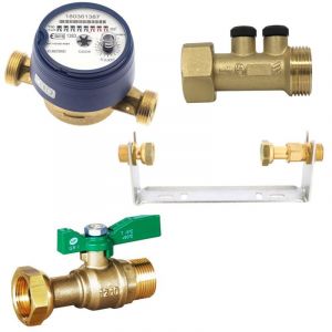 Arcanaute - Kit compteur eau froide avec robinet compteur nf, clapet anti-pollution