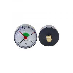 Manometre chauffage axial 63mm diametre 1/4" avec bague teflon autoetanche