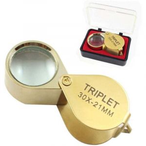 Bijoutier Eye Loupe Verre loupe 30x Loupe avec Boîtier 30x Loupe de Poche Pliable en Verre Loupe Botaniste Loupe Bijoutier 30X Loupe de Poche pour