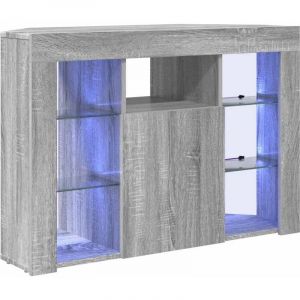 Meuble TV LED d'Angle Gris Sonoma 106 x 40 x 68 cm vidaXL