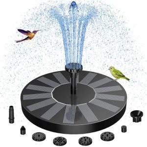 Fontaine Solaire Exterieure de Jardin, Fontaine Exterieure de Jardin avec 6 Buses, Pompe Solaire Bassin Exterieur pour Étang Piscine Patio Décoration
