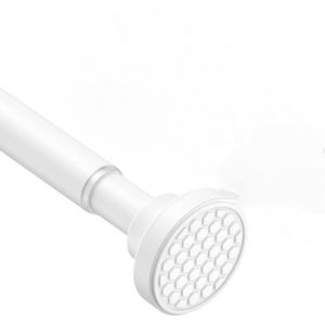 Barre de douche t&eacute;lescopique 70-120 cm, sans per&ccedil;age, id&eacute;ale pour salle de bain, fen&ecirc;tre, armoire, blanche