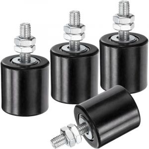 noir， Lot de 4 rouleaux de guidage pour portail coulissant, 4,3 cm en nylon, support de portail, guide universel &agrave; roulement &agrave; billes scell&eacute; pour po