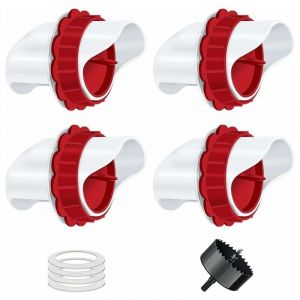 Fitags - Mangeoire à poule, Mangeoire à poule automatique, Mangeoire à poule diy 4 ports Kit de gravité pour seaux