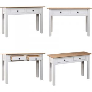 Vidaxl - Table console Blanc 110x40x72 cm Pin solide Gamme Panama - Table Basse - Meuble Rangement - Table D'appoint - Table Console - Mobilier