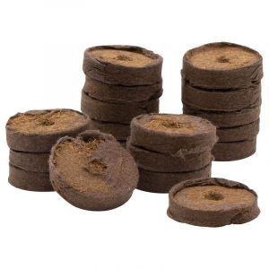 Pastilles de fibres de coco compress&eacute;es - &Oslash;3,5 cm - 18 x