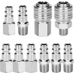 10 PCS Raccords de compresseur 1/4 "BSP Raccord Rapide Pneumatique Europ&eacute;en Coupleur pneumatique d'air kit compresseur accessoire d'air tuyau air